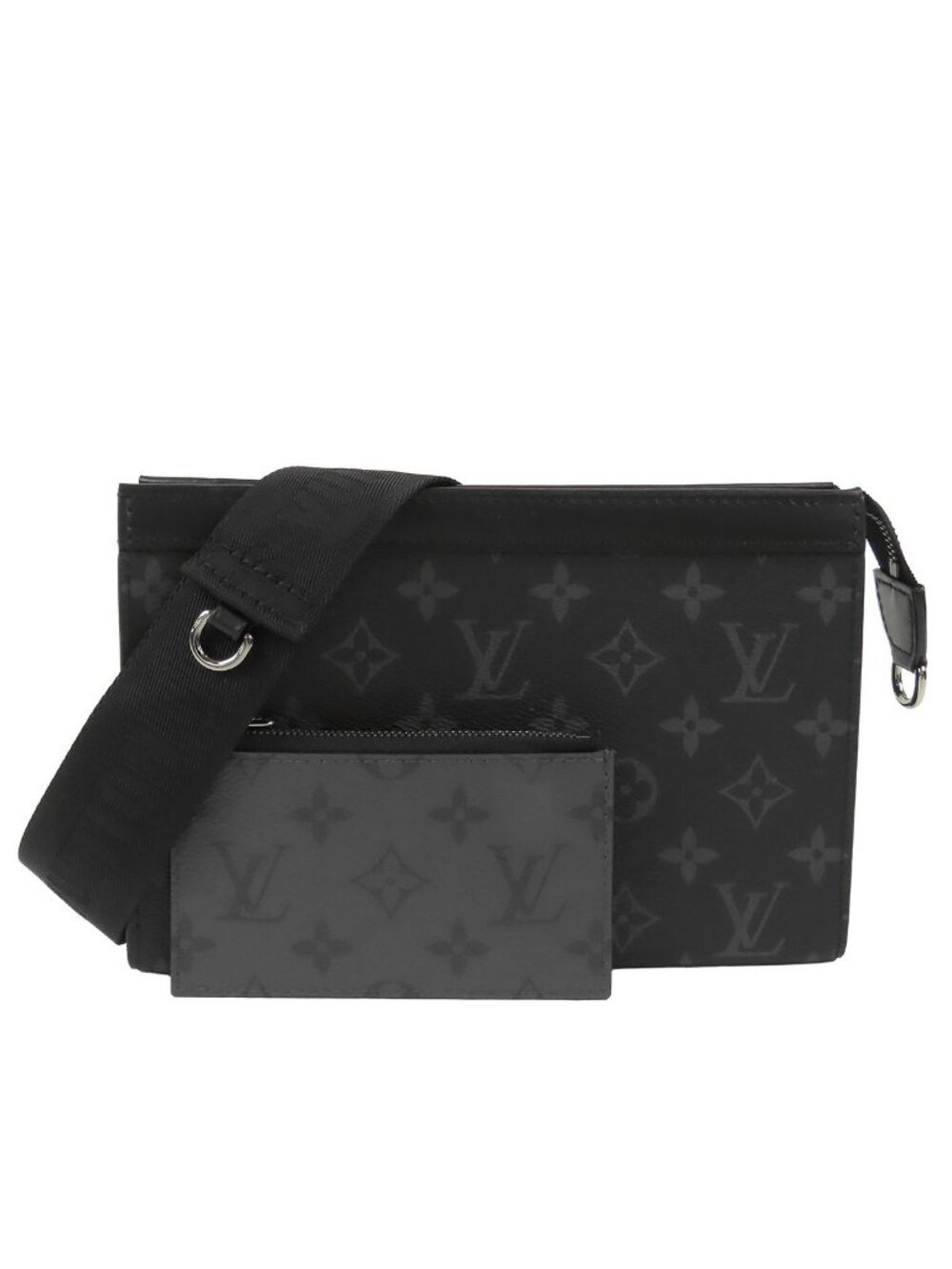 Louis Vuitton Gaston Wearable Wallet Black Gray Monogram Eclipse Shoulder Bag